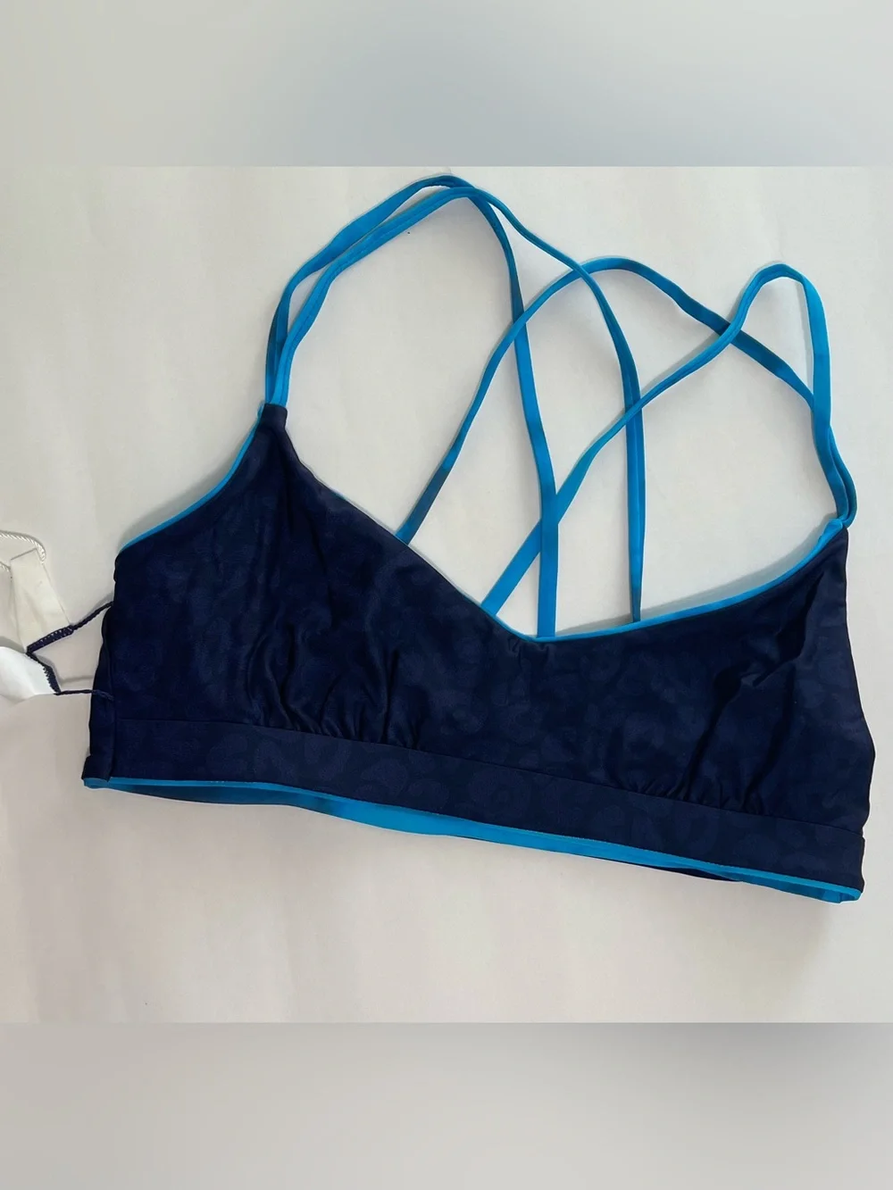 CITRUS WOMEN’S Blue Tie-Dye Strappy Bikini Top — Bralette Swim Top NWT Size S